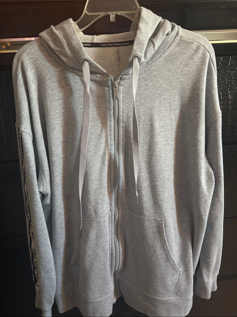 Calvin Klein Gray Zip-Up Hoodie Sweatshirt